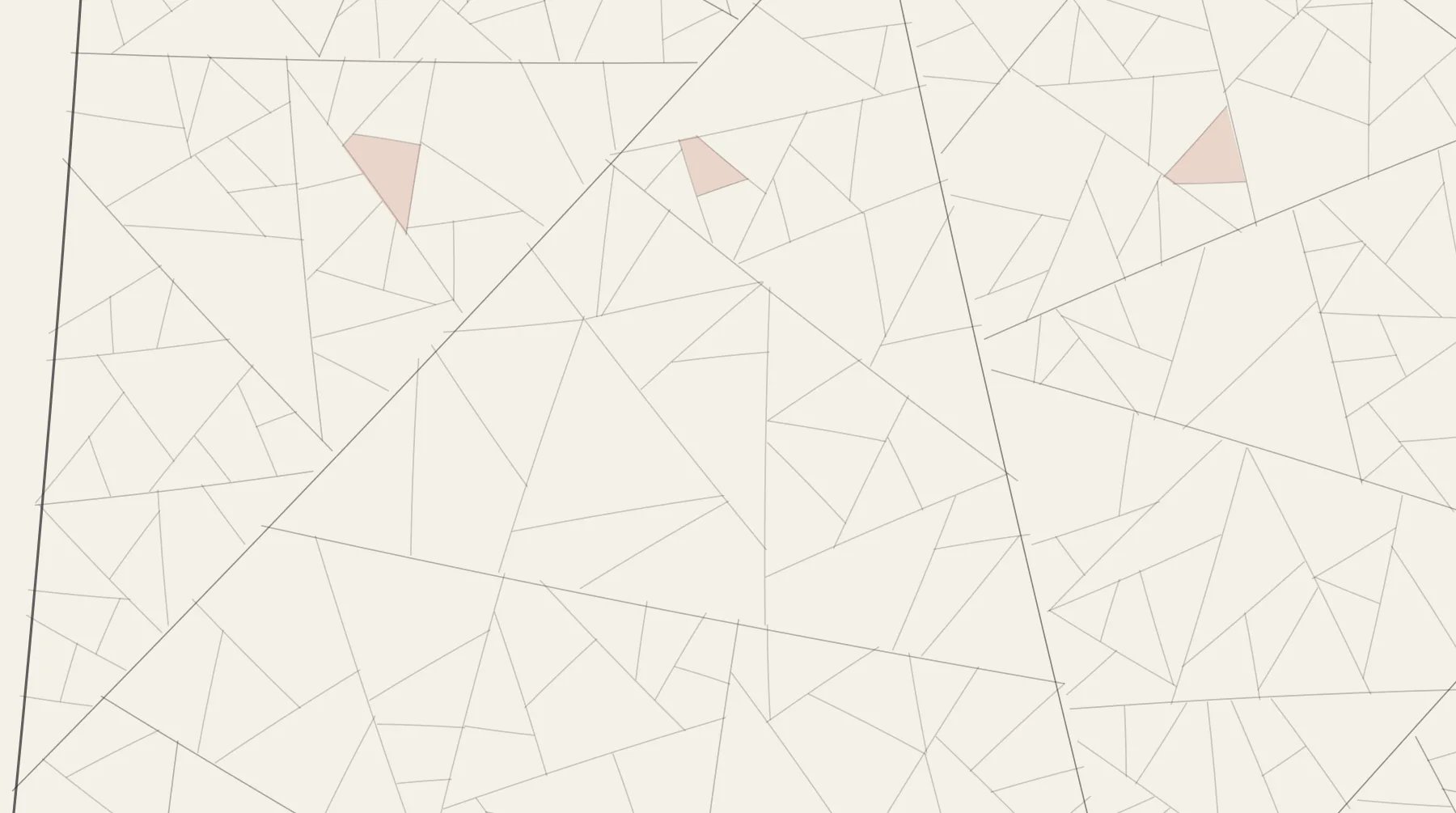 Generated ink illustration: a holding subdividing into field parcels, drawn in fine line on cream, with a run of adjacent parcels filled in red where consent has been given. A placeholder standing in for commissioned artwork.