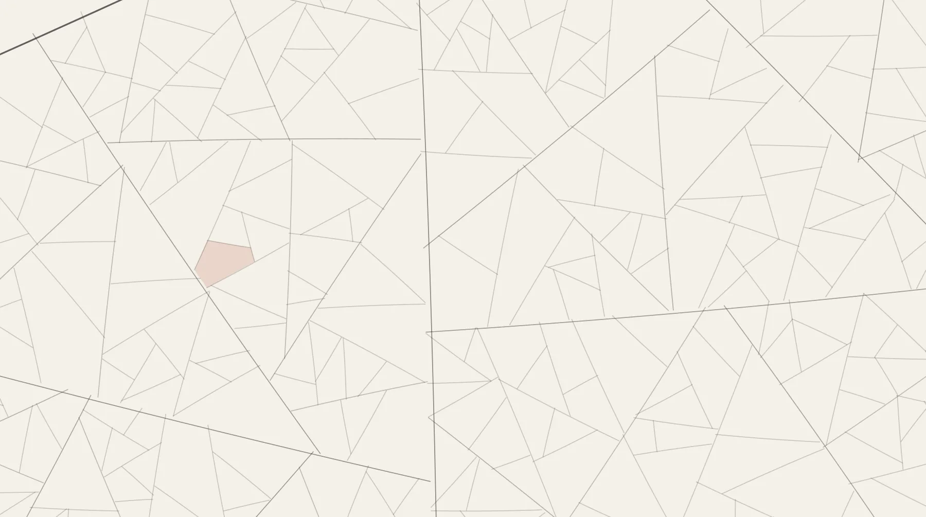 Generated ink illustration: a holding subdividing into field parcels, drawn in fine line on cream, with a run of adjacent parcels filled in red where consent has been given. A placeholder standing in for commissioned artwork.